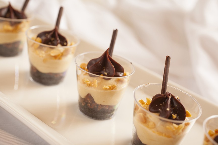 Petite Chocolate Peanut Butter Mousse Cups at Nichole's Fine Pastry, Fargo, ND