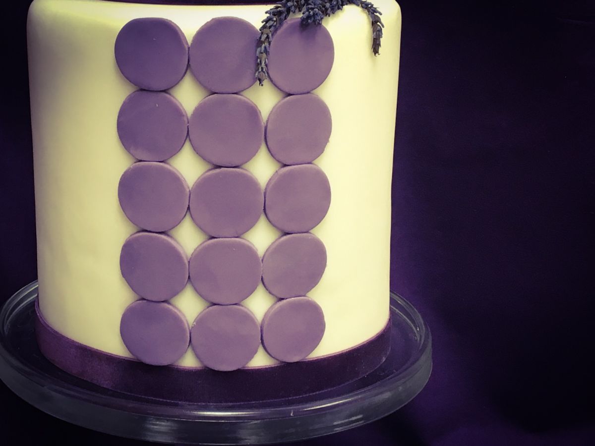 Purple Polka Dot and Lavender Cake at Nichole's Fine Pastry, Fargo, ND