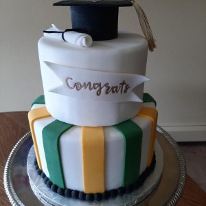 Graduation cake with fondant