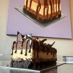 Chocolate Peanut Butter Crunch Mousse Cake
